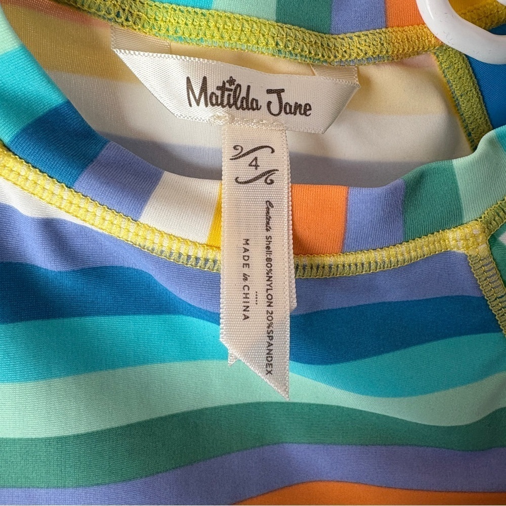 Matilda Jane Undercover Rashguard Size 4 Boys Girls Striped - Picture 5 of 8